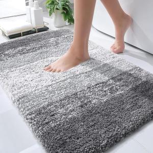 OLANLY Bathroom Rugs Mat 30x20, Extra Soft Absorbent Microfiber Bath Rugs, Rubber Backing, Quick Dry, Machine Washable Bath Mats for Bathroom Floor, Tub, Shower and Home Decor Accessories, Grey (30" x 20", Grey)