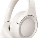Active Noise Cancelling Headphones with Transparency Mode, 80H Playtime Wireless Over Ear Bluetooth Headphones with ENC Microphone, Deep Bass, Memory Foam Ear Cups, for Travel, Home Office, White