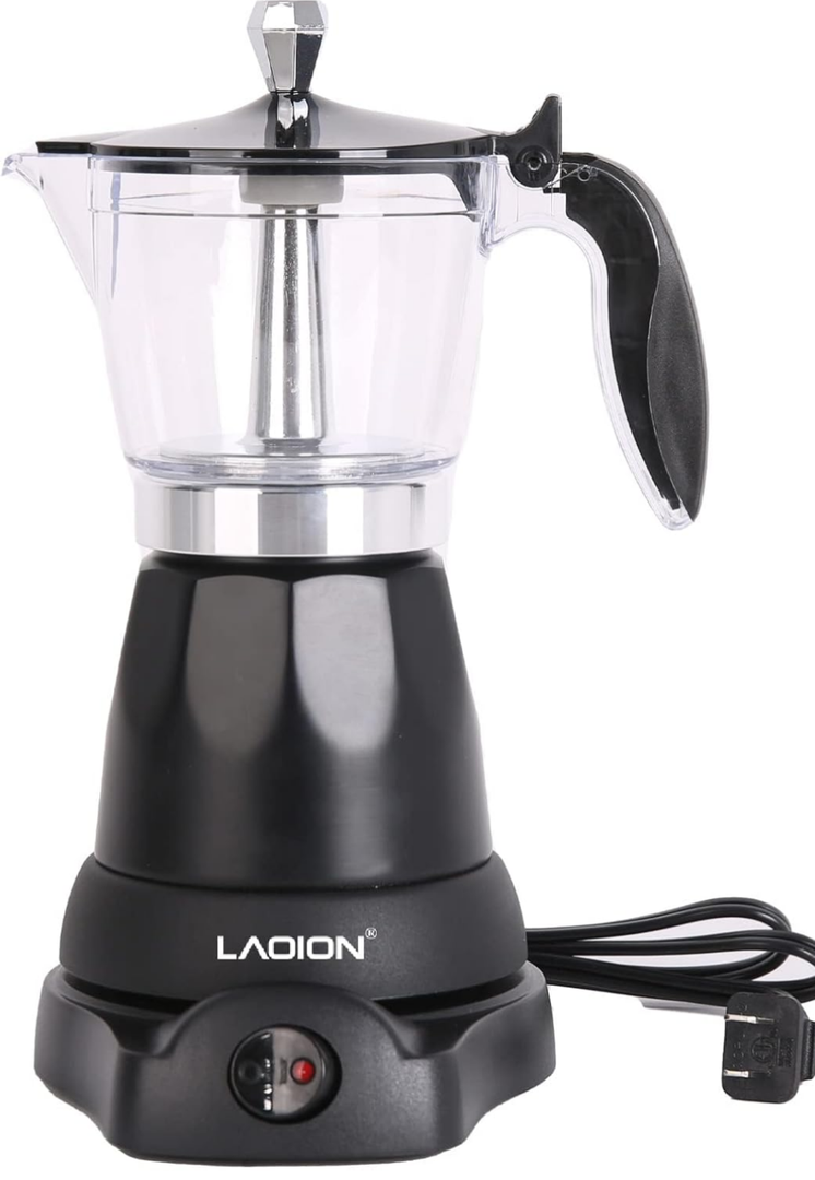 Cuban Coffee Maker, 6 or 3cup Electric Espresso Coffee Maker, Portable Cafeteras Electricas Modernas, Electric Moka Pot with Detachable Base & Overheat Protection, Coffee Gift for Home Travel