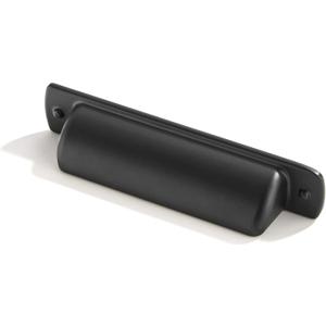 khtumeware 6 Pack 3" Drawer Pulls Matte Black Cabinet Cup Pulls Kitchen Hardware Cabinet Handles Drawer Handles Knobs 3 inch Hole Center