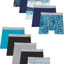 Hanes boys Hanes Boys' and Toddler Underwear, Comfort Flex Wb Boxer Briefs, 10-pack (Solids/Prints Assorted - 10 Pack)