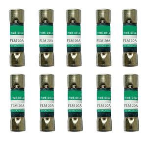 10-Pack New FLM-20 FLM 20A 250Vac Time Delay Fuse,FLM-20A Current Limiting Cartridge Fuses