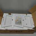 TEAMIX White Dual Monitor Riser for 2 Monitors-42inch, Wood Desktop Dual Stand with Metal Legs, Long Screen/PC/Laptop Storage,Computer Shelf TV Holder Home Office