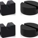 2 Types Jack Stand Pads Adapter 3 Ton Universal Rubber Slotted Frame Rail Pinch welds Protector for Jack Stand (4 Pack)
