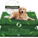 HQ4US 4LEGS Artificial Grass, Dog Pee Grass Pads for Dogs Potty, 2PCS Odor Free Fake Grass for Dogs X-Large 4332 with Countless Drainage Holes, Dog Potty Grass Hemmed Edge Realistic