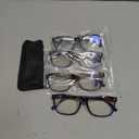 Progressive Multifocus Reading Glasses for Women, Pattern Print Blue Light Block Stylish Ladies Computer Readers, 4.0