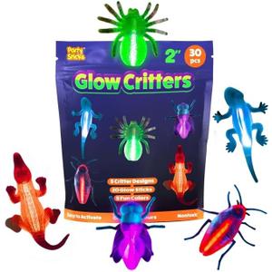 Glow Critters Easter Egg FIller & Basket Stuffer - Glow Sticks Party Favors - Glow in The Dark Party Supplies - 30 Count