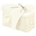 TURSTIN 12 Pieces Cotton Linen Cloth Napkin Handmade Cloth Napkin with Fringe 15 x 15 Inch Soft Cloth Dinner Wedding Napkin Square Rustic Fringe Napkin for Dinners, Parties, Weddings, Ivory