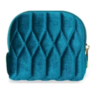 Small Travel Jewelry Case, Mini Travel Jewelry Bag with Zipper, 5-Layer Velvet Organizer Pouch for Bracelet Rings Earrings - Diamond Stitched Velvet Navy Blue