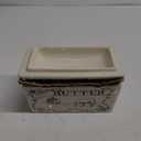 Creative Co-Op Country Stoneware Butter Dish with Lid, "Spread the Love" Message, and Farm Line Drawing, White and Black, Food, Microwave, and Dishwasher Safe