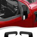 Black Mirror Caps Covers with Turn Signal Cut hole Fit for 2021-2024 2025 Ford F150 F-150 Pickup Side View Door Mirror Cover Caps Trims (Left & Right)