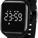 Kids Watches for Girls Boys Digital Sport Watch with Step Counter Pedometer Vibration Alarm Clock, No App Waterproof Fitness Tracker Kids Watch Boys Girls Teens Students Ages 5-16 (001-E-Black)