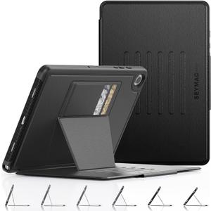 SEYMAC stock Case for Samsung Galaxy Tab A9+ Plus 11'', Auto Sleep/Wake Case with Magnetic Multi-Angles Stand, Card Slot for Galaxy Tab A9+/ A9 Plus 11'' SM-X210/X216/X218, (Black)
