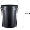 United Solutions 5-Gallon Heavy-Duty Buckets with Snap-On Lids, 6-Pack BPA-Free, Food-Grade Plastic, Multi-Purpose Storage for Home, DIY, and Job Sites Black