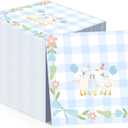 100 Pcs One Silly Goose Paper Napkins One Silly Goose Birthday Decorations Gingham 1st Birthday Party Napkins Party Supplies (Blue)