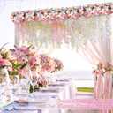 40 Pack White Pink Wisteria Hanging Flowers, Fake Flowers for Decoration, Artificial Hanging Flowers,Vines for Bedroom,Flower Garland for Home,Party,Garden, Wall,Wedding Decoration(3.6 Ft/Pcs)