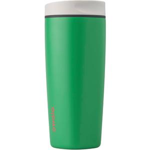 Owala SmoothSip Slider Insulated Stainless Steel Coffee Tumbler, Reusable Iced Coffee Cup, Hot Coffee Travel Mug, BPA Free 20 oz, Grey/Green (Sour Apple)
