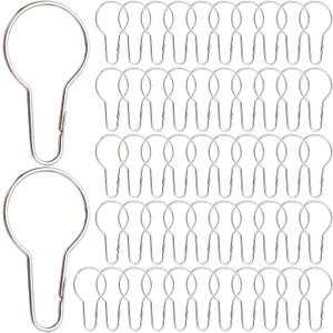 Framendino, 300 Pack Metal Shower Curtain Hooks Hanging Clips Rings for Home Bathroom Kitchen