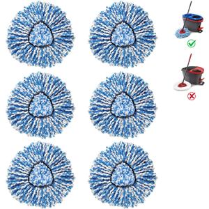 BonusLife 6-Pack Mop Head for O-Ceda RinseClean Spin Mop Refill 2-Tank System Only Easy Cleaning Microfiber Replacement