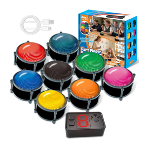 Wireless Buzzers System for Game Show, Family Feud Buzzer with Light, Show Who Buzzed First, 4 Modes, 165ft Distance, Rechargeable Answer Buzzers for Trivia Games, Classroom, Jeopardy, Quizzes Party