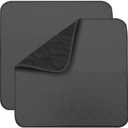 Non-Slip Absorbent Washable Incontinence Pad underpad Seat 4-Layer Design Chair Absorbent Pads Protection - for Seniors, Adult, Children, or Pet Underpad Protection - Set of 2 (Black, 21" L x 22" W)