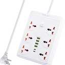 Power Strip with 45 Degree Plug and 10ft Long Cord, 6 Universal Socket, 13A 3000W Power Strip with Surge Protection, 6 USB Ports Desktop Charging Station(4 USB-A & 2 USB-C)