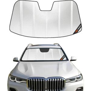 Windshield Sun Shade for X5 2019-2023, X7 2019-2022, Alpina XB7 2021-2022. Reflective Aluminum Film Front Window Sunshade - BLAZBLOCK
