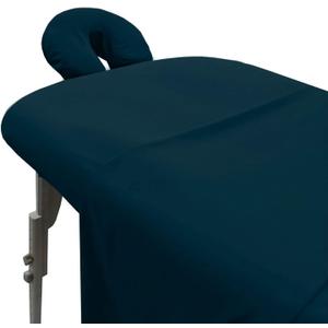 LONDON LINENS Soft Microfiber Massage Table Sheets Set 3 Piece Set - Includes Massage Table Cover, Massage Fitted Sheet, and Massage Face Rest Cover (Navy Blue)