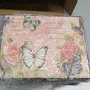 Butterfly Treasure Chest Box, Wooden + PU Leather Storage Decorative Box for Jewelry Trinkets Photos, Rectangular Keepsakes Box for Girls Women Gifts