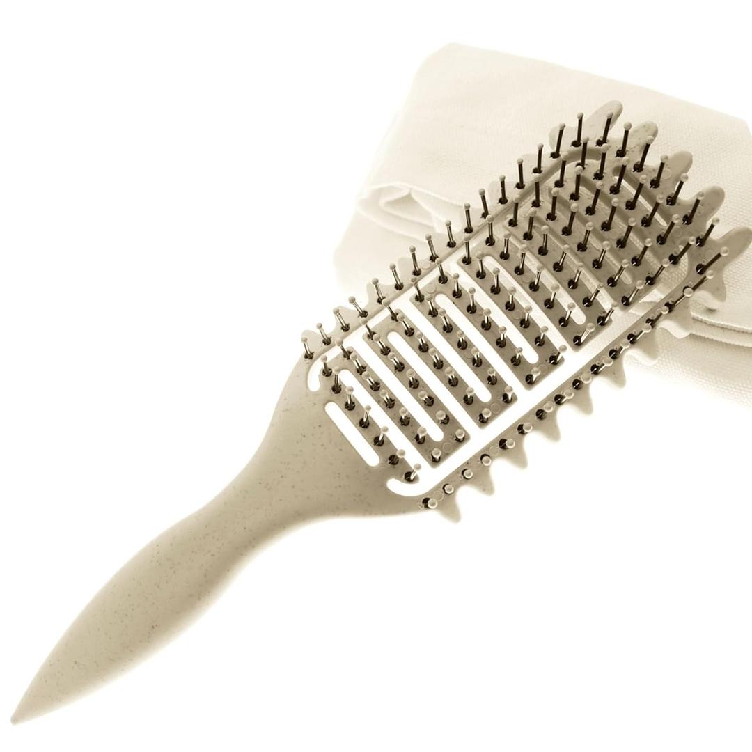 Curl Defining Brush,SXWFYZ Curly Hair Brush,Curl Defining Comb for Effortlessly Detangling Shaping and Styling Women's Men's Curls on All Wet or Dry Hair Types, Reduces Frizz,2 Pack(Cream)