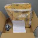 3-Tier Wooden Rolling Cart- Wooden Utility Cart wit Wheels- Utility Rolling Cart-Storage Trolley Organizer- Rolling Kitchen Serving Cart for Office,Kitchen, Kids' Room (Retro Yellow)