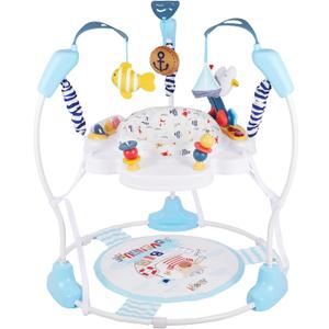 Baby Activity Center, 3-in-1 Baby Jumper, Infant Activity Center with 360 Rotating Seat, Music, Lights, 3 Adjustable Heights, Infant Activity Jumper for 6+ Months JP2401 (Blue)