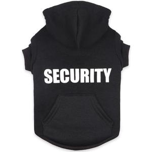 Dog Hoodie Security Dog Sweater Soft Brushed Fleece Clothes Hoodie Sweatshirt with Pocket Sweaters for Medium Dogs(M)