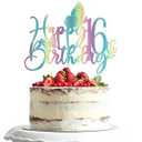 Dxsdgetue Happy 16th Birthday Cake Topper-Color Glitter 3D Butterfly 16 Birthday Cake Topper, Butterfly theme party Cake Decor (16th)