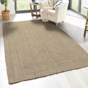 JONATHAN Y Espina Hand Woven Herringbone Chunky Jute Natural Indoor Area Rug, 4x6, Bohemian, Cottage, Easy-Cleaning for Living Room, Bedroom, Kitchen, Pet Friendly, Non-Shedding (NFR101A-4)