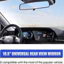 10.5" Rear view mirror, Interior rearview mirror Kit Universal Fit Type Compatible with Chevrolet Ford Toyota Nissan Jeep Honda Subaru Hyundai Kia Mazda Buick and More for Car