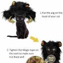 Onmygogo Lion Mane Wig for Cats and Dogs, Funny Pet Cat Costumes for Halloween Christmas, Furry Pet Clothing Accessories