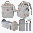 Orian Diaper Bag Backpack, Diaper Bag with Baby Changing Station, Large Travel Diaper Bag, Mosquito Net, USB Charging Port, Waterproof Unisex Baby Bag