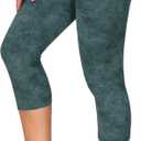 THE GYM PEOPLE Women's High Waist Tummy Control Capris Leggings, Large