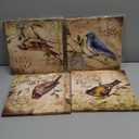 Wall HDQ Bird Wall Art Hummingbird Wall Decor Inspirational Quote Canvas Painting Retro Brown Print Picture for Bathroom Living Room Bedroom Home Decor (10''x10'' x 4Pcs)