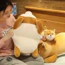 ERDAO Shiba Inu Plush Pillow,Soft Corgi Stuffed Animals Toy Cute Sleeping Puppy Doll Gifts for Kids (Smiling Eyes, 13.7 inch)