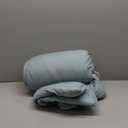 Lightweight, Soft King Size Comforter Sets, All-Season Down-Alternative 3-Piece Bedding Set, Pinch Pleat Design, Spa Blue