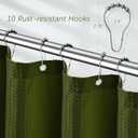 PANGSINNE Waffle Shower Curtain Deep Green, Stall Shower Curtain, Heavy Duty Fabric Shower Curtains, Hotel Quality Bathroom Army Green Shower Curtains, 60 x 72 Inches