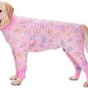 Dog Recovery Suit After Surgery Female Male, Medium Large Dog Neuter Shirt Cone Alternatives Prevent Licking Surgical Onesies (Elephant, 5XL)