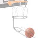 mocomax Basketball Return Attachment, 180 Rotatable Basketball Rebounder with 3 Stable Large Hooks for 18" Rim, Basketball Training Accessories for Outdoor & Indoor Solo Play & Practice (White)