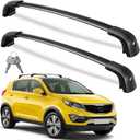 Wonderdriver Lockable Roof Rack Cross Bars 300lbs Compatible with Kia Sportage 2010 2011 2012 2013 2014 2015,Heavy Duty Aluminum Roof Rails Crossbars Black Rooftop Luggage Compatible with Kia Sportage 2010-2015