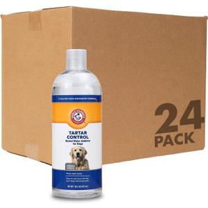 Arm & Hammer for Pets Dental Water Additive for Dogs, Tartar Control | Dog Dental Care Reduces Plaque & Tartar Buildup Without Brushing | 16 Ounces - 24 Pack, Odorless and Flavorless