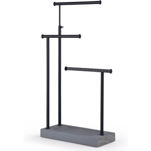 SRIWATANA Jewelry Organizer Display Extra Tall Necklace Holder 3 Tier Jewelry Tree Stand, Gift Idea (Weathered Grey & Black)