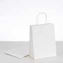 RACETOP White Paper Bags with Handles Bulk,8"x4.5"x10.8" 50Pcs,Paper Bags Birthday Wedding Party Favors Grocery Retail Shopping Business Goody Craft Gift Bags