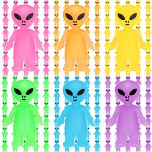 CroBlissful 60 Pcs Colorful Mini Alien Figures Bulk Glow in The Dark Little Tiny Alien Figurines to Hide Luminous Prank Gifts for Space Party Favors Small Rave Trinkets Goodie Bag Fillers